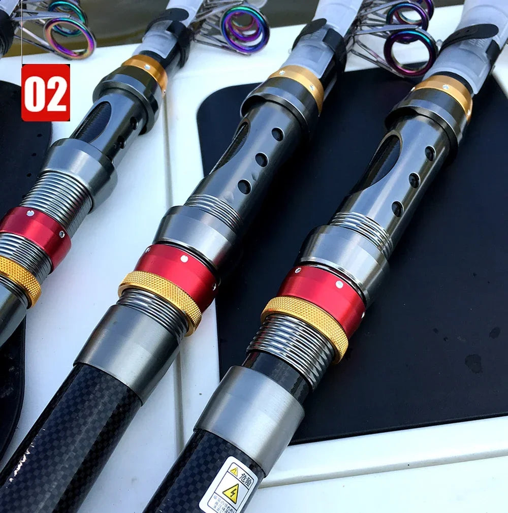 Fishing Rods Spinning 1.8m 2.1m 2.4m 2.7m 3.0m 3.6m Sea Telescopic Carbon Fiber Travel Rod for Carp  Ultralight Travel Lure Surf