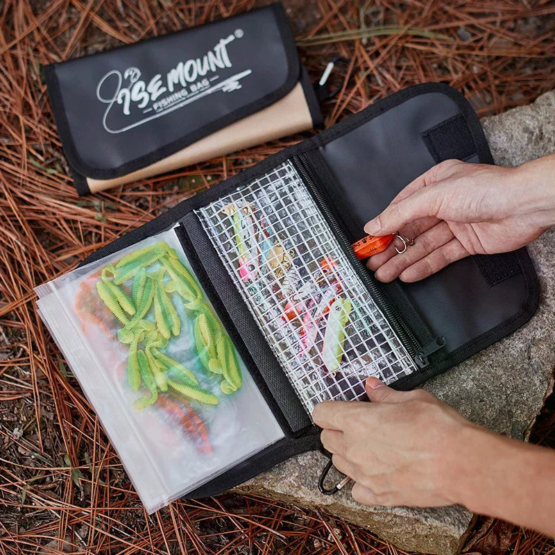 Fishing Gear Accessory Bag, Outdoor Waterproof Portable Multi-Functional Soft Lure Storage Pouch