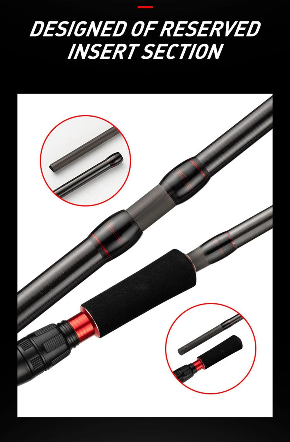 Fishing Rod 6 Section Casting Spinning Portable Travel Fishing Rod 30T Carbon Fiber For Big Game Rod Ultralight Weight