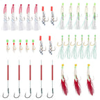 Mackerel Feather Rigs for Sea Fishing Mackerel Bait Hooks Lures Sea Fishing Rig Feather Hook Boat Shore Beach Striped Bass Pesca