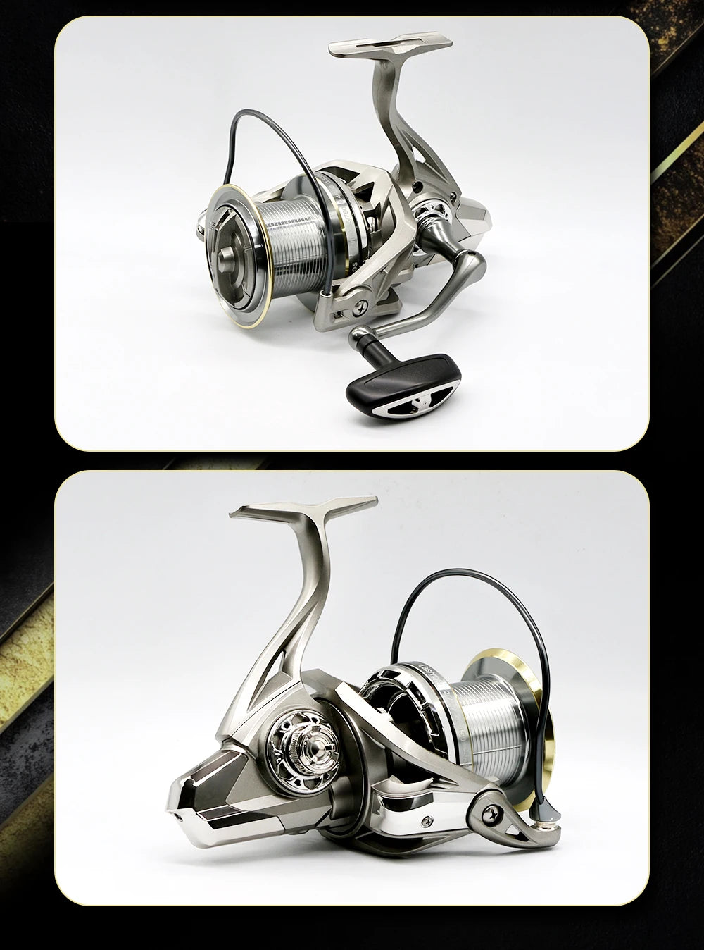 Rooblinos Stainless Steel Bearing Spinning Fishing Reel 8000 9000 10000 12000 14000 25KG Powerful Reel Saltwater Fresh Water