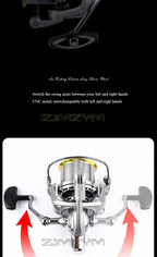 18KG Large Drag Fishing Reels Sea Fishing Waterproof Spinning Reel 4.8:1 Speed Saltwater Freshwater Carp Fishing Reel Fish Pesca