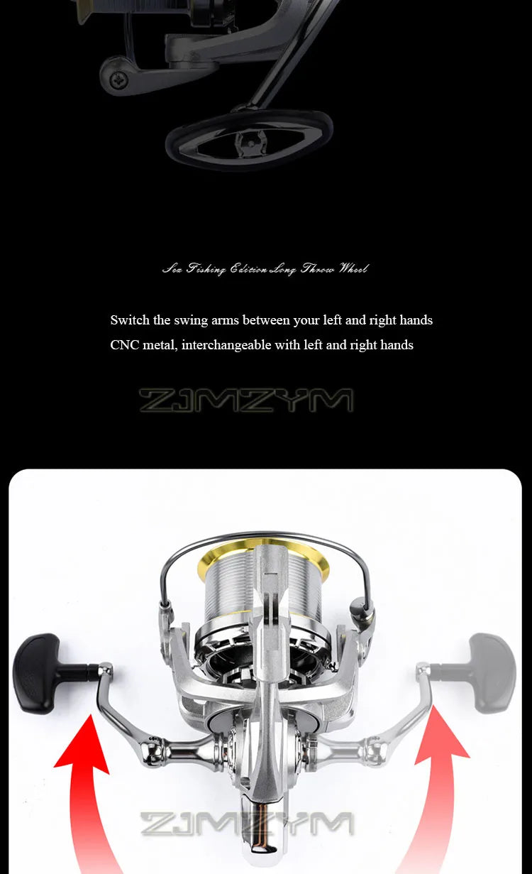 18KG Large Drag Fishing Reels Sea Fishing Waterproof Spinning Reel 4.8:1 Speed Saltwater Freshwater Carp Fishing Reel Fish Pesca
