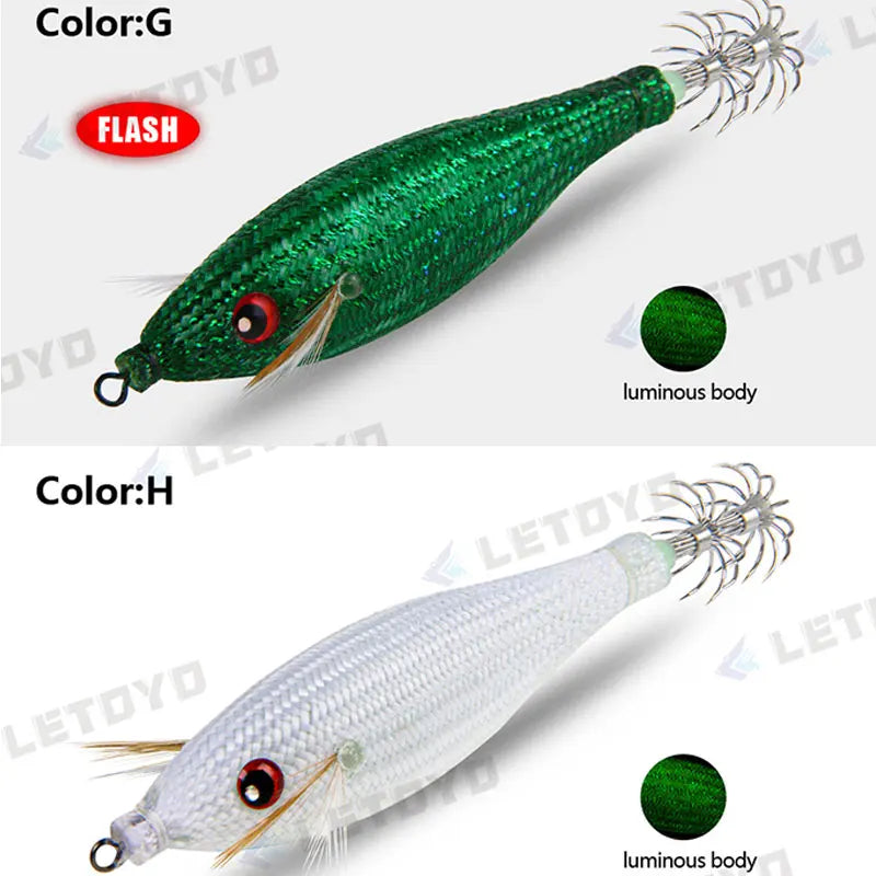 Fishing Accessories 78Mm 10G Floating Squid Jig Jigging Fishing Lure Artificial Plastic Squid Hook for Sea Boat Fishing Tools