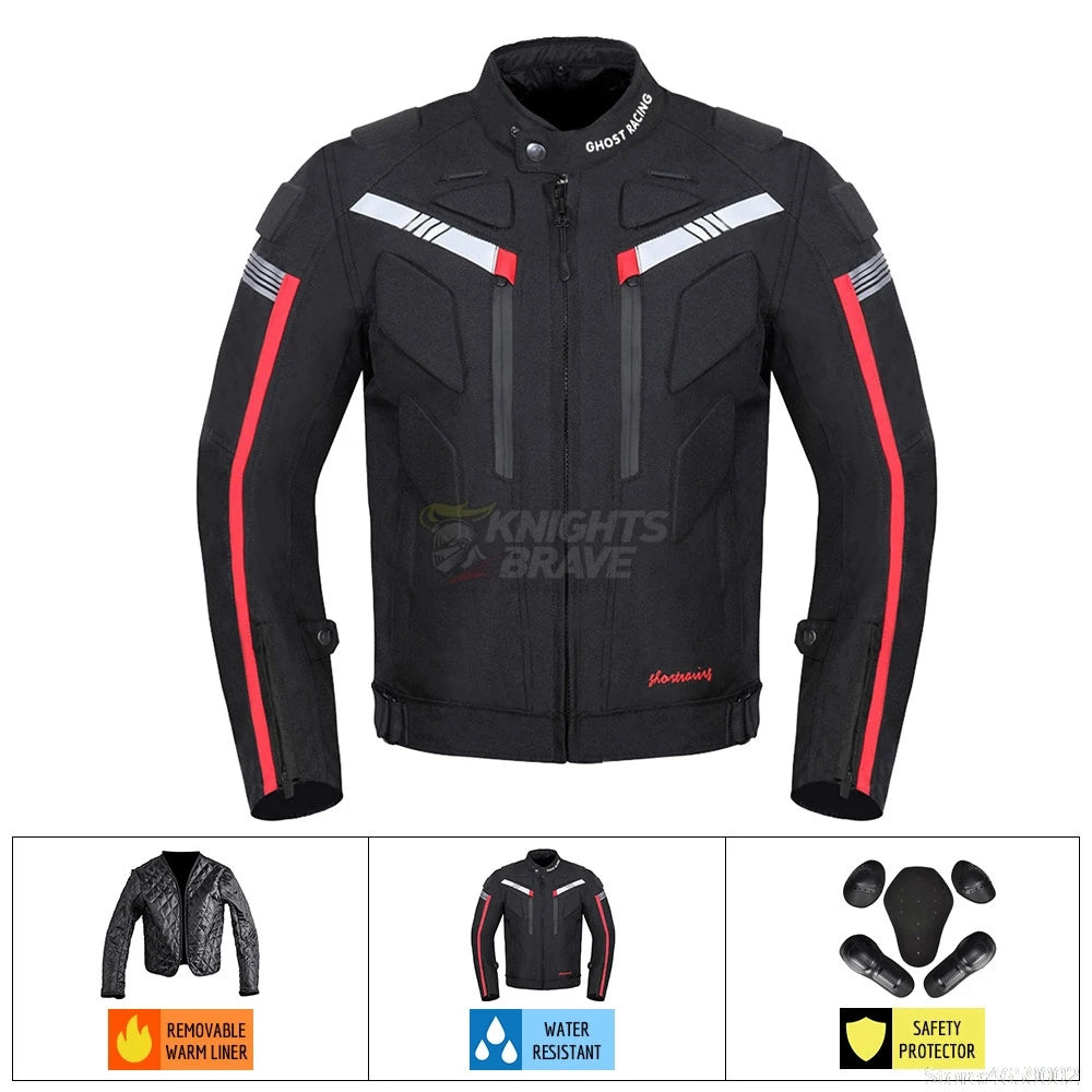 Jacket Motorcycle Cold-proof Waterproof Motocross Jacket Men Chaqueta Moto Protective Gear Motorbike Riding Clothing Moto Jacket