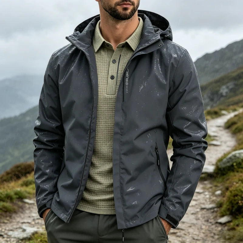 Men's Waterproof Trekking Jacket Lightweight Outerwear Hooded Outdoor Raincoat Hiking Windproof Jacket Climbing Outdoor Jackets