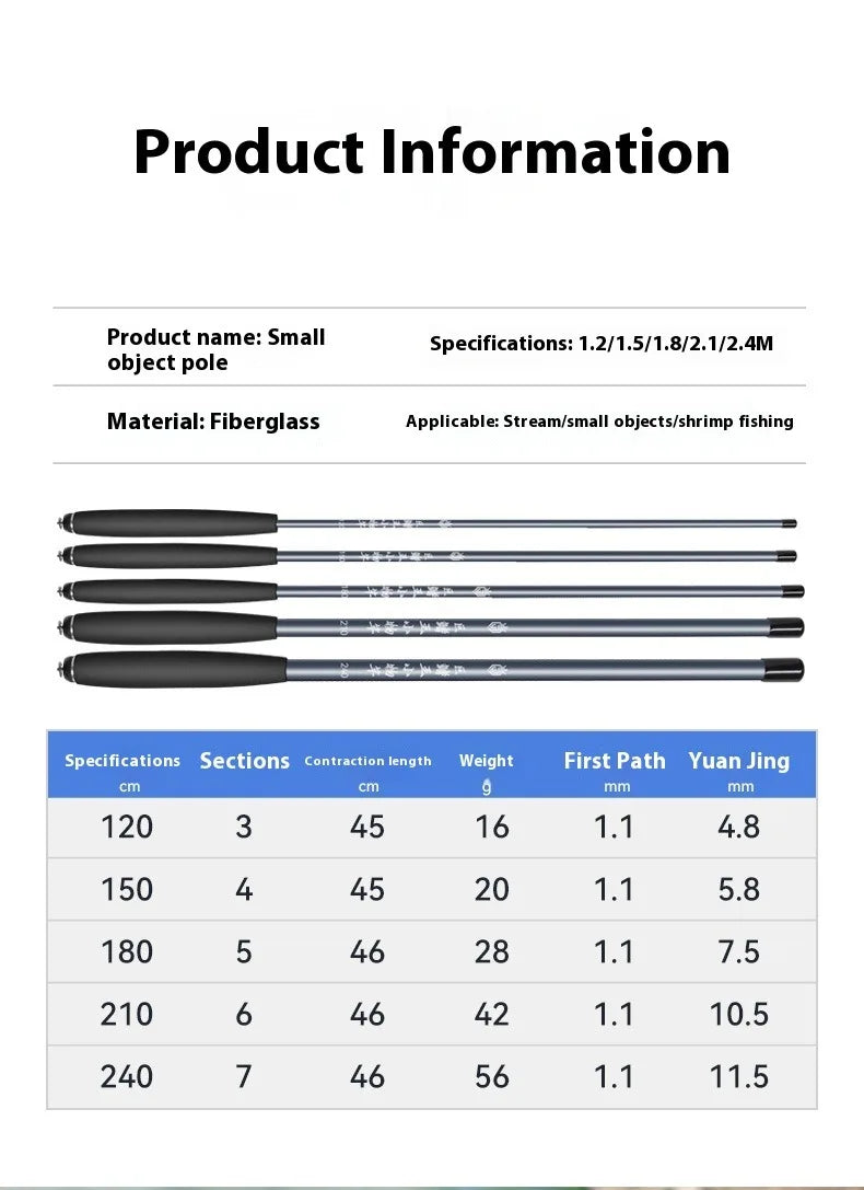 Small fishing rod, ultra light and ultra-fine short section hand-held fishing rod, beginner fishing rod set, stream rod