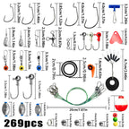 187/269pcs Fishing Accessories Kit Set - Including Tackle Box, Fish Hooks, Bait Parts, Sinkers - Perfect For Outdoor Fishing