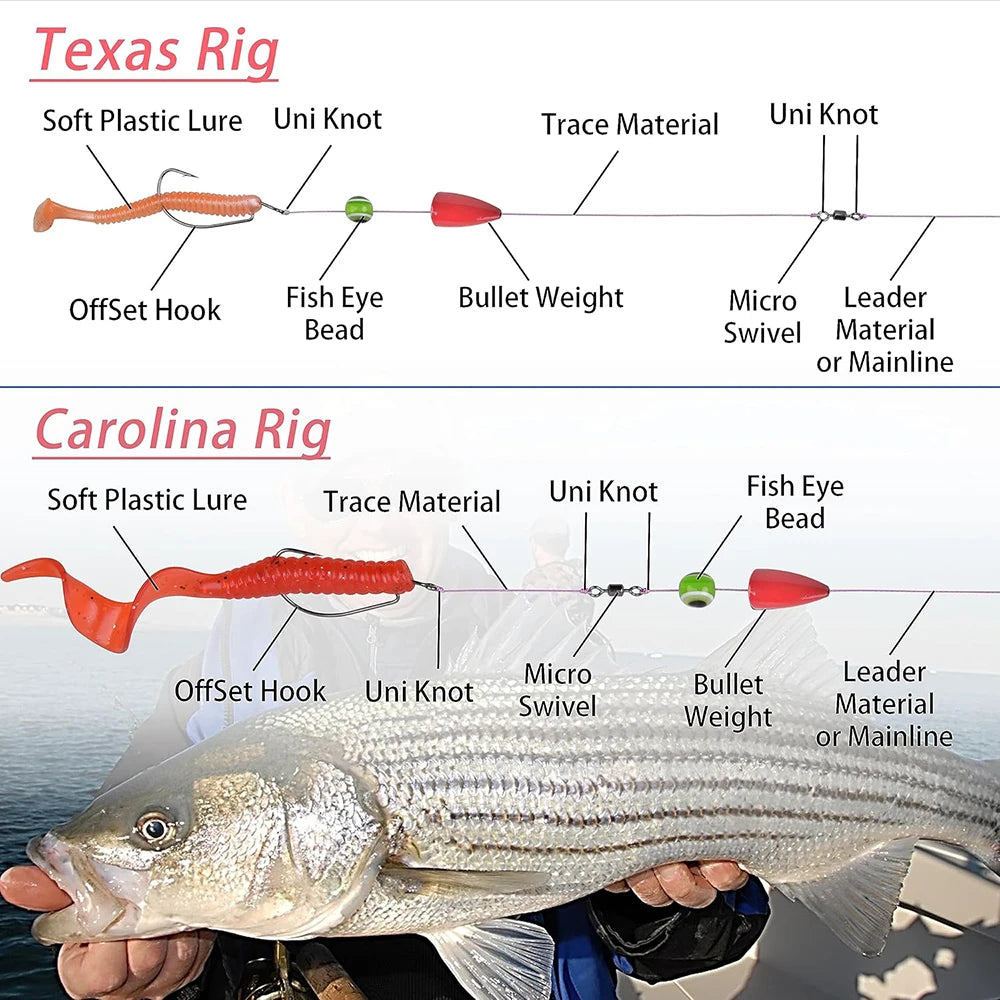 60/30/20/15/10Pcs Fishing Weights Sinkers Bullet Worm Weights Slip Sinkers Sliding Fishing Weights Texas Rigs Tackle Accessories