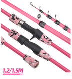 ROLLFISH 1pcs Portable Travel Telescopic Fishing Rod 1.2m/1.5m Light Weight Spinning Casting Carbon Fiber Lure Fishing Rod