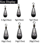 10 pieces per lot, Fishing Weight Sinker in 3.5g, 5g, 7g, 10g, 14g, and 20g,Water Drop-Shaped Weights Fishing Tackle Accessories