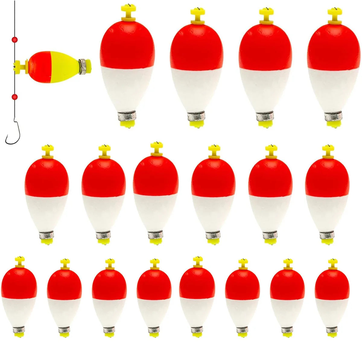 Fishing Bobbers Floats for Fishing Foam Snap-on Fishing Floats Ball Oval Fishing Corks Bluegill Crappie Panfish Bass Trout
