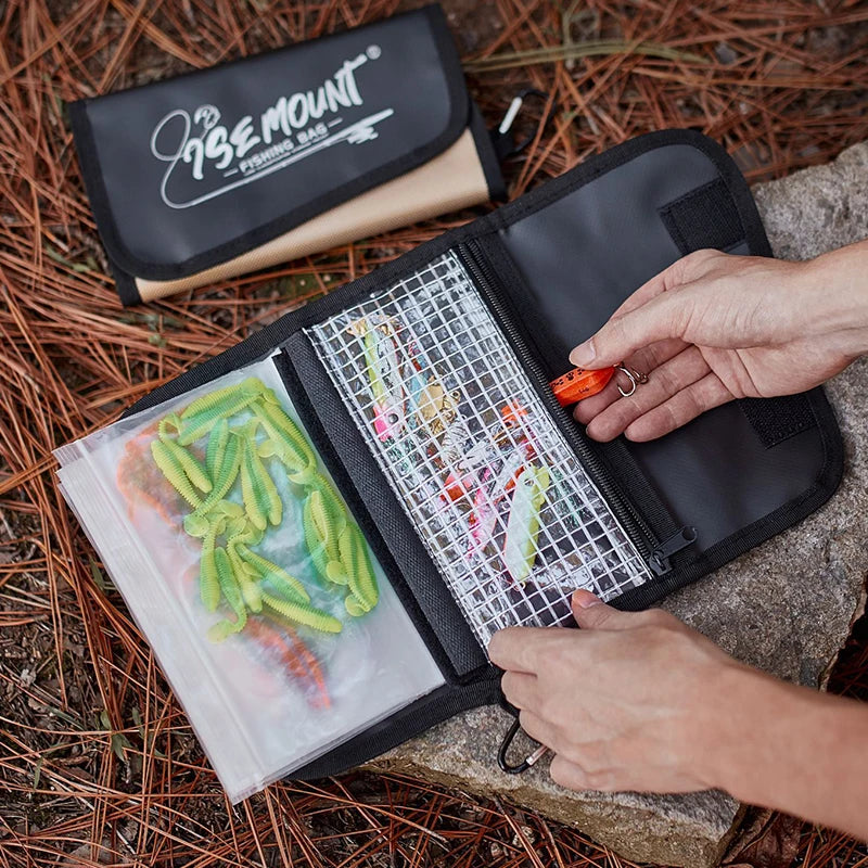 Fishing Gear Accessory Bag, Outdoor Waterproof Portable Multi-Functional Soft Lure Storage Pouch