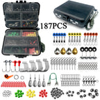 187/269pcs Fishing Accessories Kit Set - Including Tackle Box, Fish Hooks, Bait Parts, Sinkers - Perfect For Outdoor Fishing