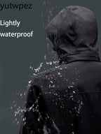Waterproof Jacket Men Outdoor Hiking Camping Windbreaker Hooded Softshell Zip Up Coats Lightweight Unisex Spring Autumn Coats