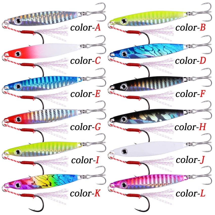 2026 Metal Jig Fishing Lure Weights 7g-40g Trolling Hard Bait Bass Fishing Bait Tackle Trout Jigging Lure Jigs Saltwater Lures