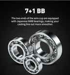 Baitcasting Reel Metal Body 15KG Max Drag 7+1 Bearings Aluminum Frame Freshwater Saltwater Fishing Reel