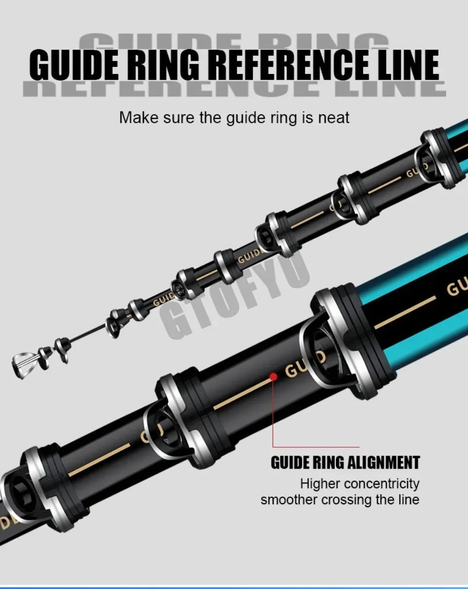 2.7m-7.2m Fishing Rods High 60T Carbon Ultralight Telescopic Surfcasting Spinning Rock Fishing Rod  Coast Sea Fishing Freshwater