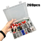 187/269pcs Fishing Accessories Kit Set - Including Tackle Box, Fish Hooks, Bait Parts, Sinkers - Perfect For Outdoor Fishing