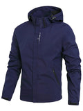 Outdoor Waterproof Trekking Jacket Men Lightweight Outerwear Hooded Raincoat Hiking Windproof Jackets Climbing Camping Jackets