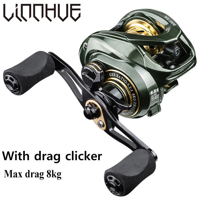 LINNHUE Baitcasting Fishing Reel Micro Fish WK1000 Reel Max Drag 8kg Gear Ratio 7.2:1 Fishing Reel Goods Accessorie