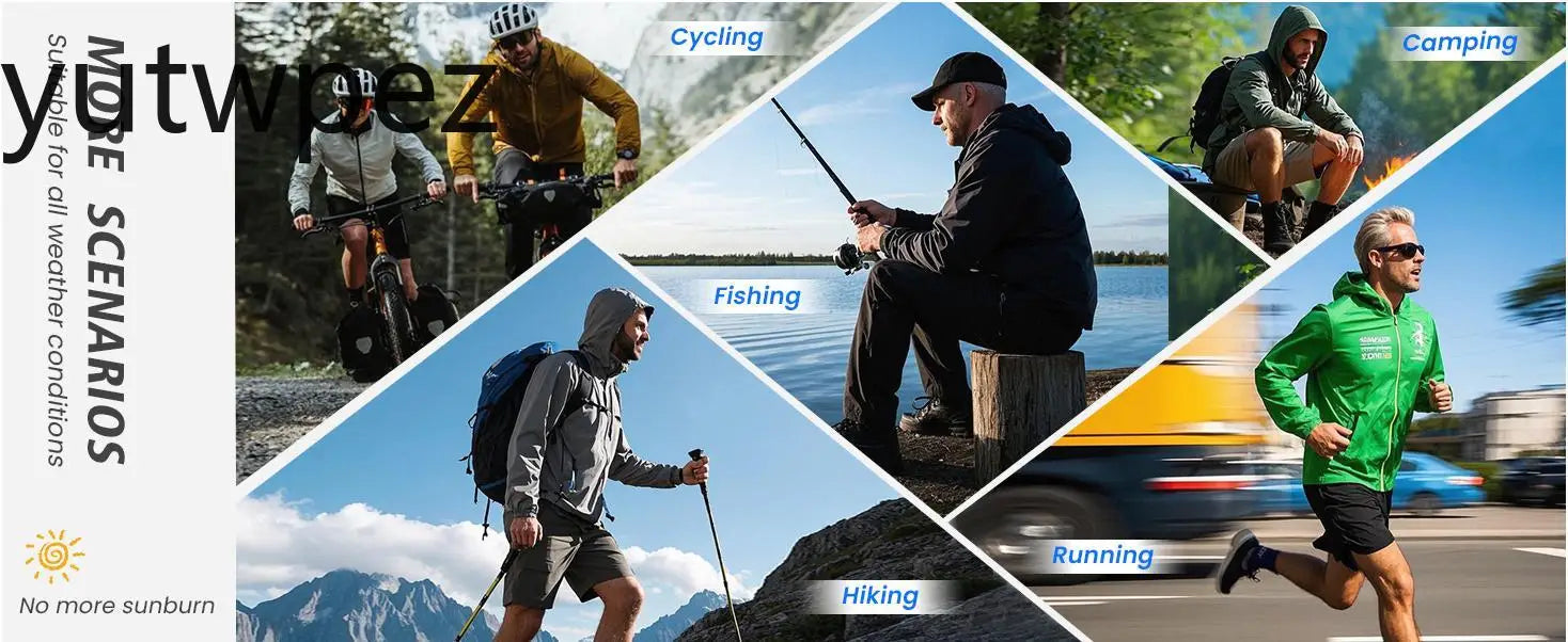 Waterproof Jacket Men Outdoor Hiking Camping Windbreaker Hooded Softshell Zip Up Coats Lightweight Unisex Spring Autumn Coats